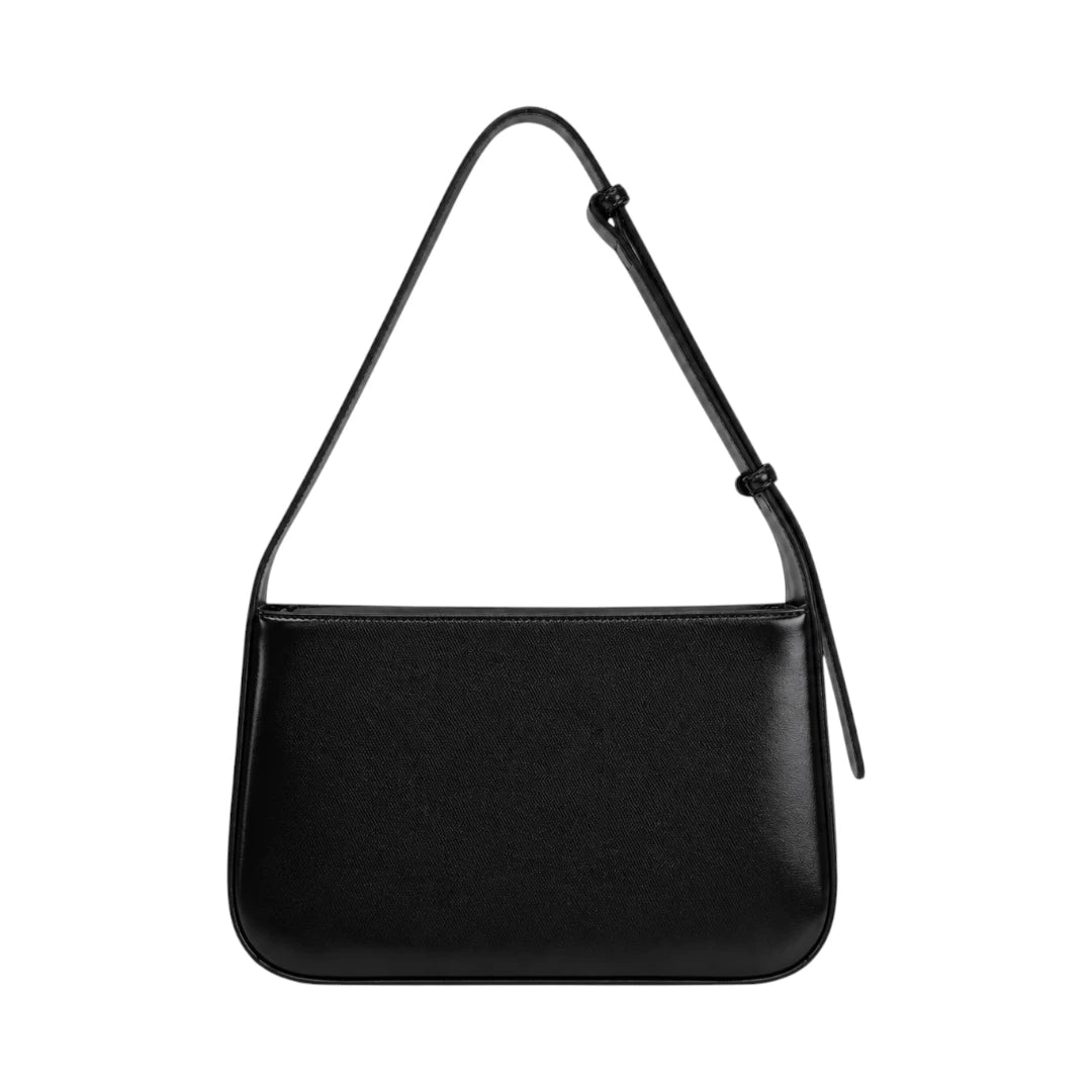 Virant Collection Black Leather Daily Baguette Bag
