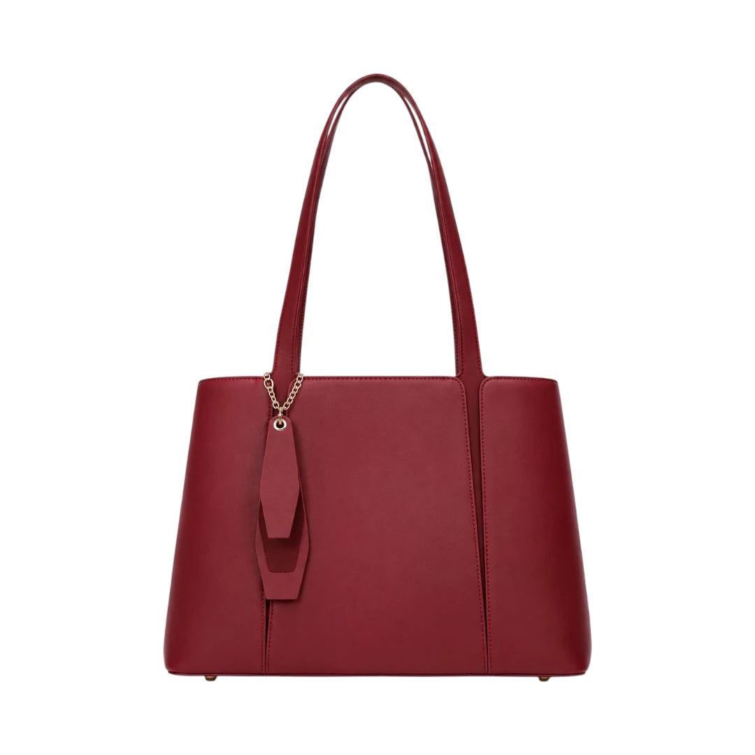 Virant Collection Modern Burgundy Leather Handbag for Women