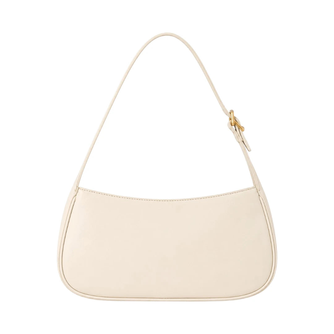 Virant Collection Women's Classic Ivory Leather Baguette Bag