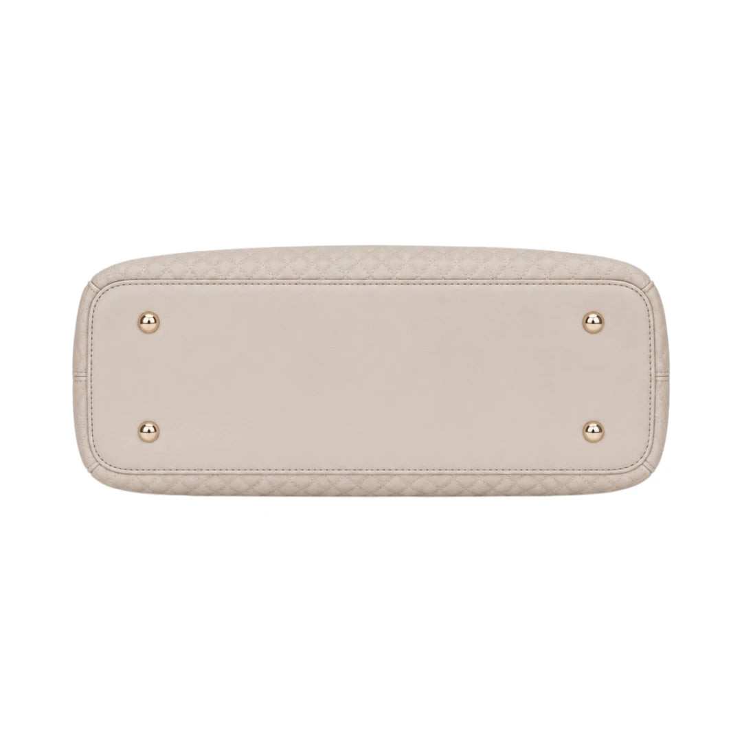 Virant Collection Women's Cream Quilted Leather Baguette Bag