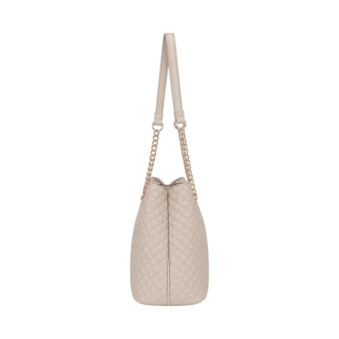 Virant Collection Women's Cream Quilted Leather Baguette Bag