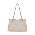 Virant Collection Women's Cream Quilted Leather Baguette Bag